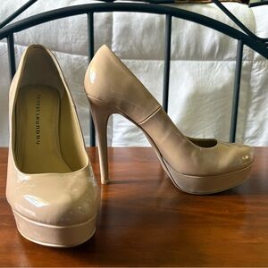 Chinese Laundry Patent Platform Pumps in Nude